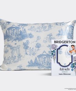 Bridgerton x Kitsch Satin Pillowcase in Garden Toile