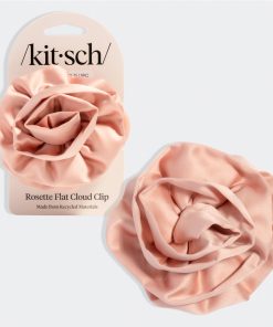 Satin Rosette Flat Cloud Clip in Terracotta - Medium