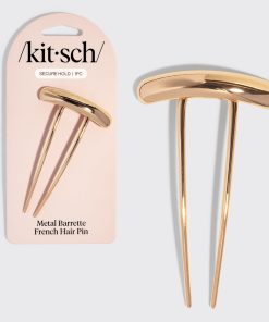 Gold Metal Barrette French Hair Pin - Mini
