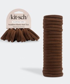 Chocolate Seamless Hair Elastics 20pc Set