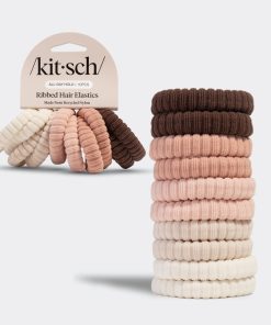 Blush Ribbed Hair Elastics