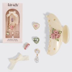 KitschPop™? Curved Claw Clip & Charms in Pearlized Cream
