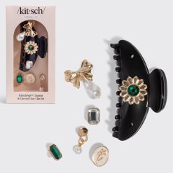 KitschPop™? Curved Claw Clip & Charms in Vintage Black