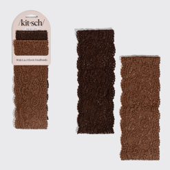Mocha & Chocolate Wide Lace Headbands 2pc Set