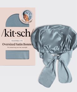 Haze Blue Oversized Satin Bonnet