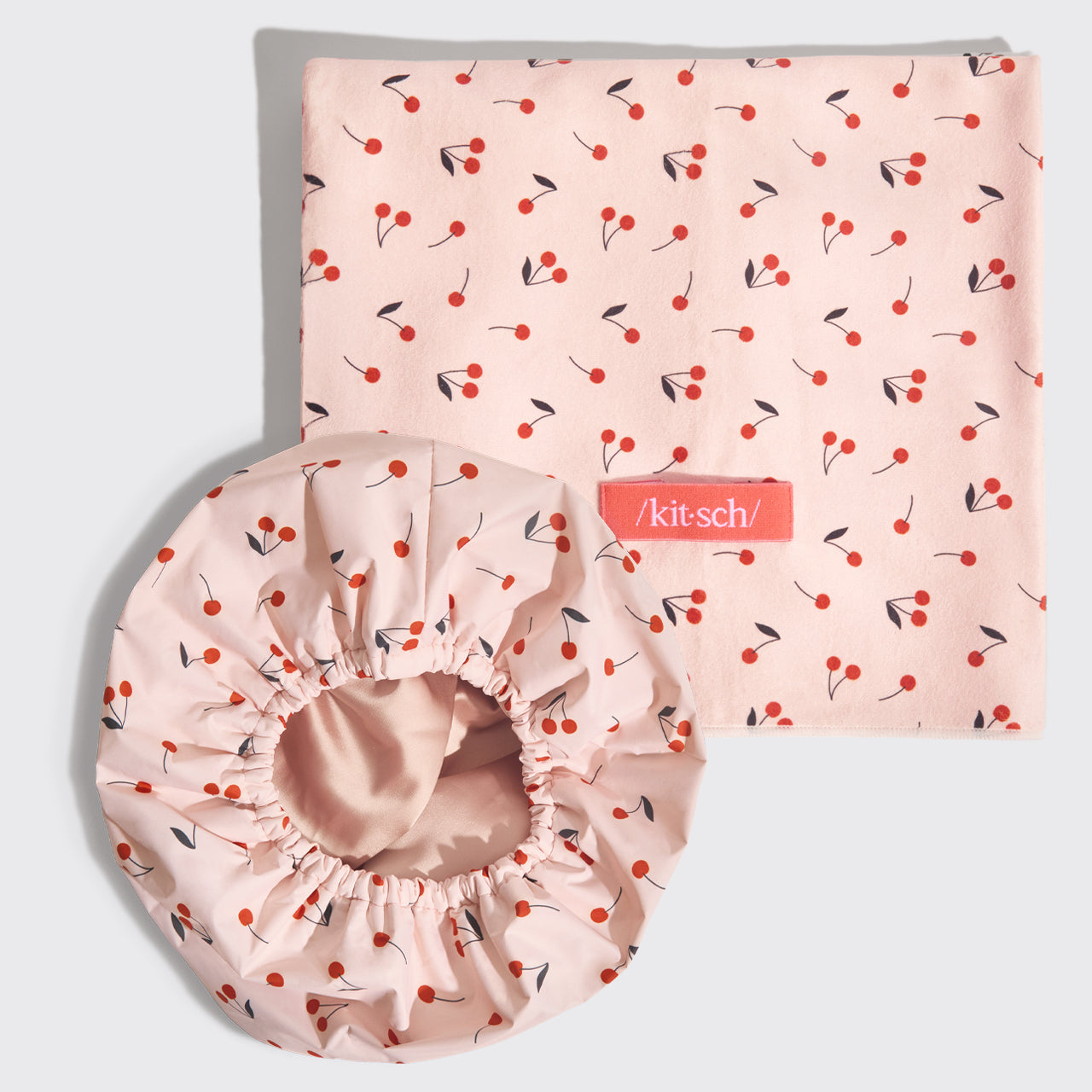 69957-Satin-LinedFlexiShowerCap-69964-XLHairTowelWrap-SeasonalCollection-CherryPrint-1280x1280px-1.jpg