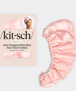 Blush Satin Wrapped Hair Towel
